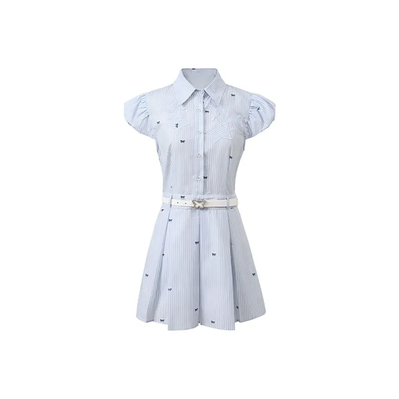 KYKW Short Sleeved Dresses Women's Blue-0