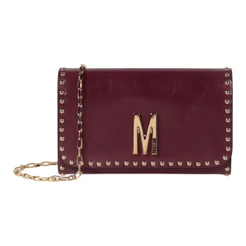 MOSCHINO Leather Crossbody Bag Shoulder Bag Women's Red