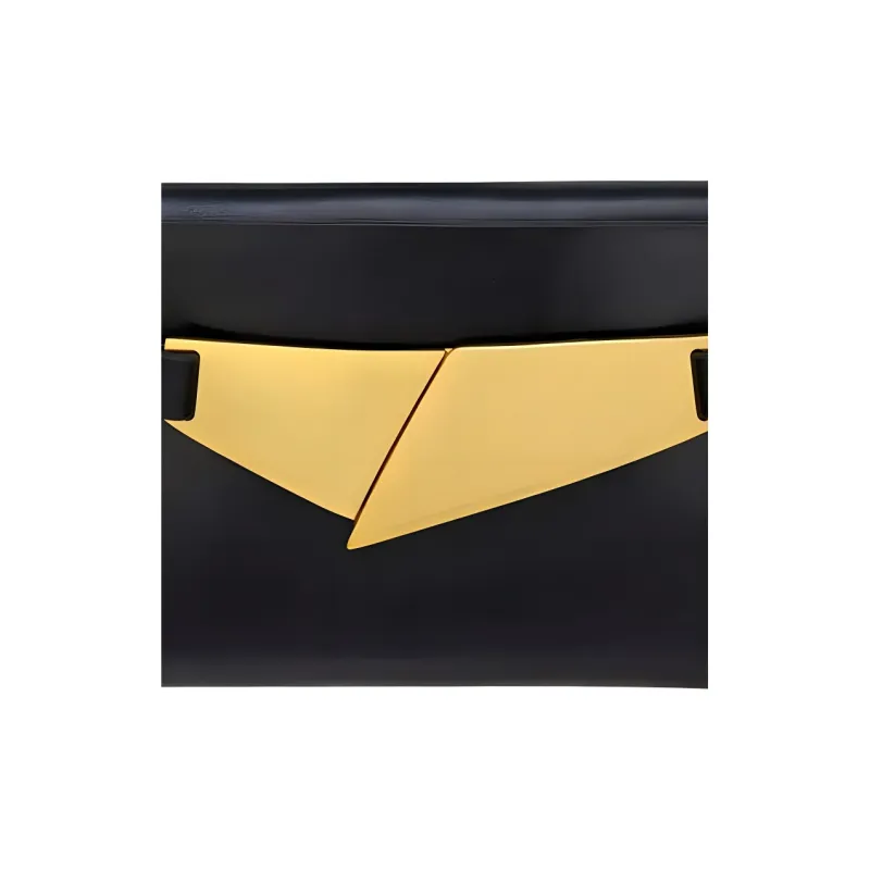 ZARA Cow Leather Envelope Bag Clutches Mini Women's Black-4