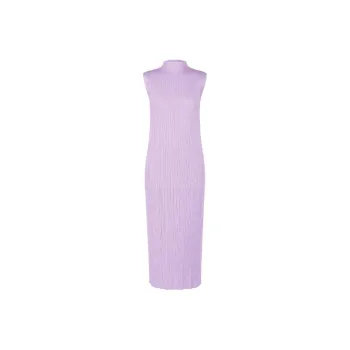 ISSEY MIYAKE Mock neck Plissé Midi Dress