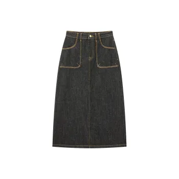PEACEBIRD Denim Long Skirt Women's