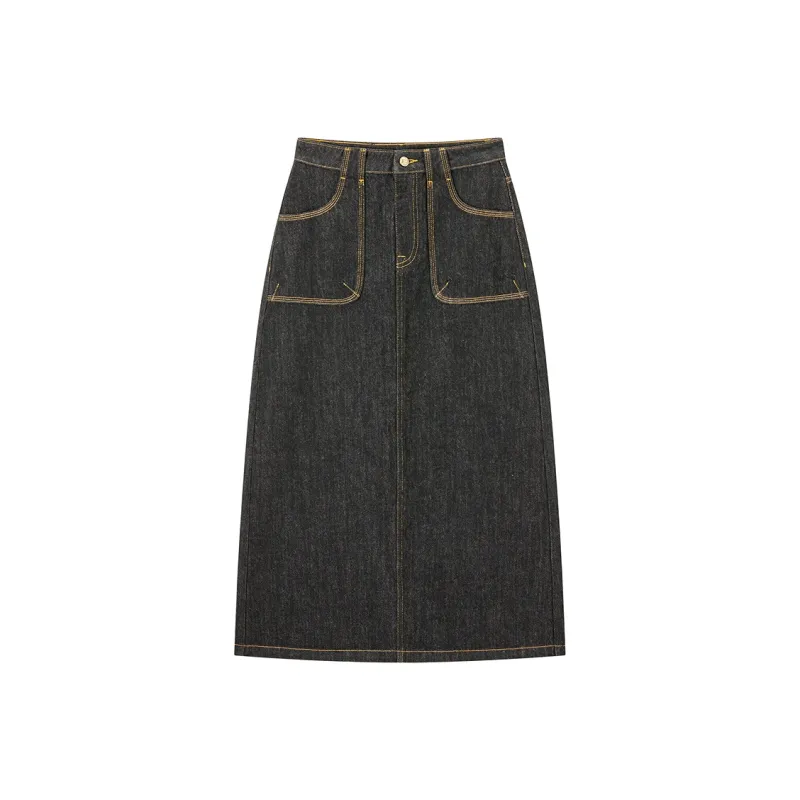 PEACEBIRD Denim Long Skirt Women's-0