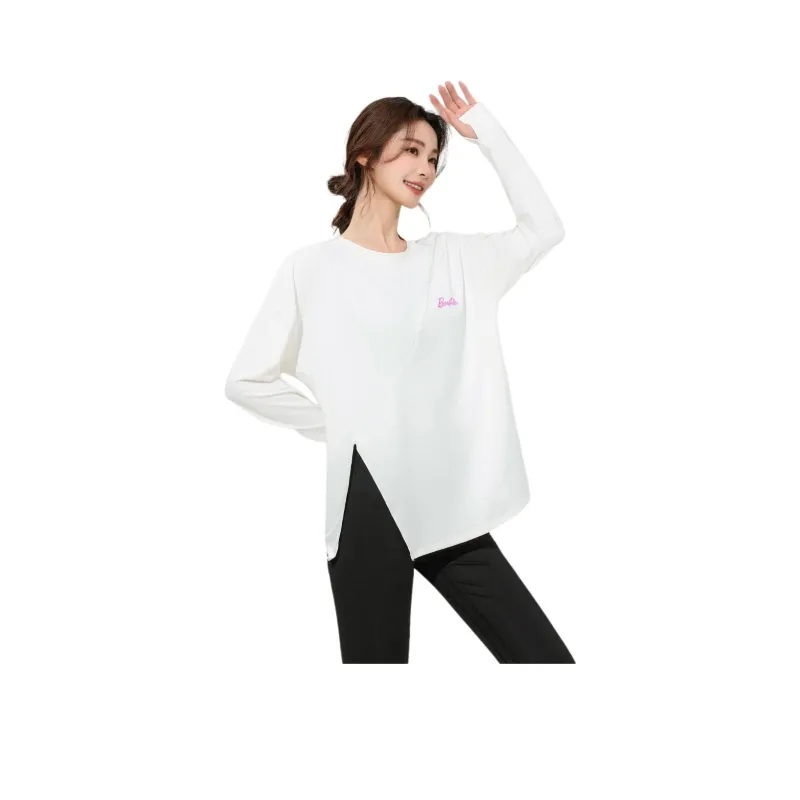 Barbie Yoga T Shirts Women's White-0