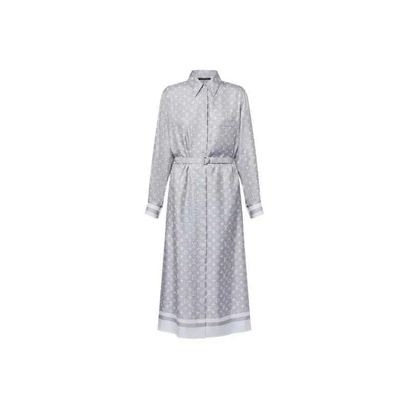 LOUIS VUITTON Monogram Foulard Shirt Dress-0