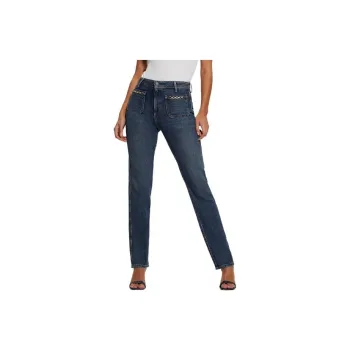 GUESS Eco 1981 High-Rise Straight Jeans Jeans Women's Dark Blue