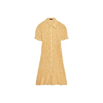 ZARA Short Sleeved Dresses Women's Mustard