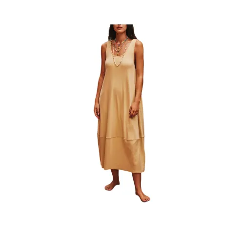 FREE PEOPLE Perth Barrel Tee Midi Sleeveless Dress Women's Reed/Patina