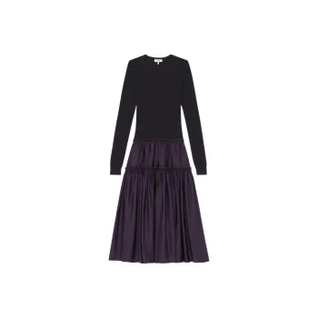 THEORY Long-Sleeved Dresses Women's Eggplant Purple