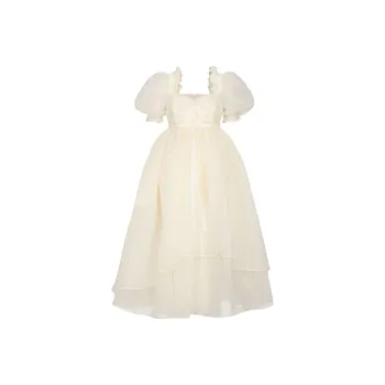 Selkie Collection Short Sleeved Dress Women's Powder White