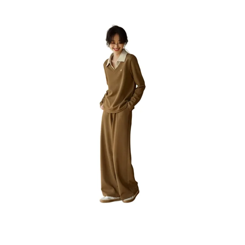 Mo Han Yi Mei Sweatshirt Set Women's Yellow Green-0