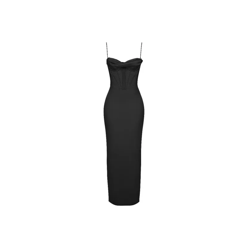 HOUSE OF CB CHARMAINE Slip Dress Women's BLACK/Black-4