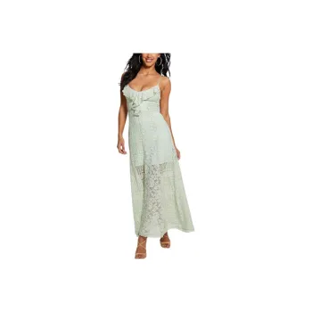 GUESS Kellie Lace Maxi Dress Slip Dresses Women's Light Green