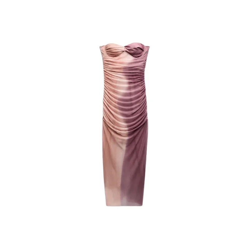 ZARA Sleeveless Dress Women's Brown-0