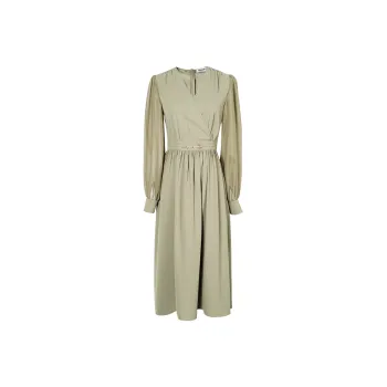 MISSSHINE Long Sleeved Dresses Women's Gray Green