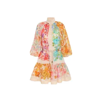 Zimmermann Raie Lantern Floral print Minidress