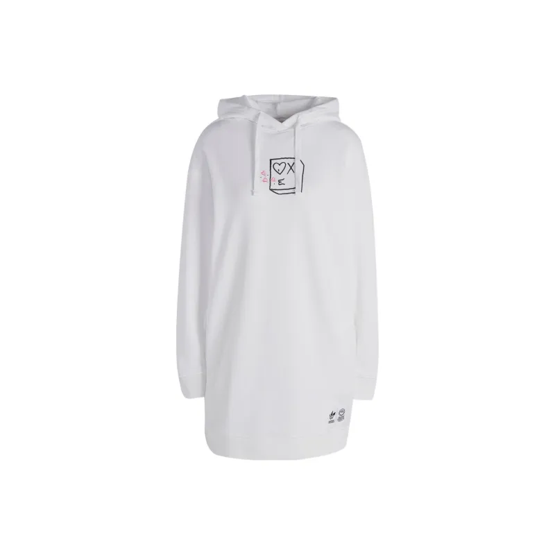 Adidas Long Sleeved Dresses Women's White-0