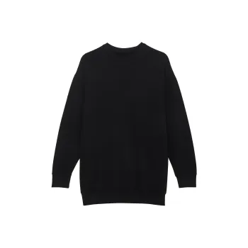 Victoria's Secret PINK Ivy Fleece Oversized Sweatshirt Dress/Pure Black Long-Sleeved Dresses Women's Pure Black