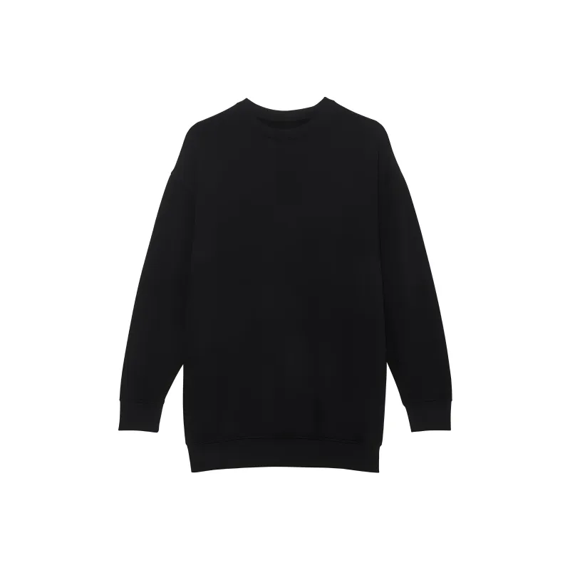 Victoria's Secret PINK Ivy Fleece Oversized Sweatshirt Dress/Pure Black Long-Sleeved Dresses Women's Pure Black-0