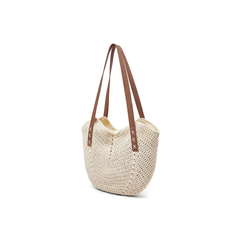 Old Man's Head Fabric Tote Bag, Shoulder Bag Women's Ecru/Khaki-1