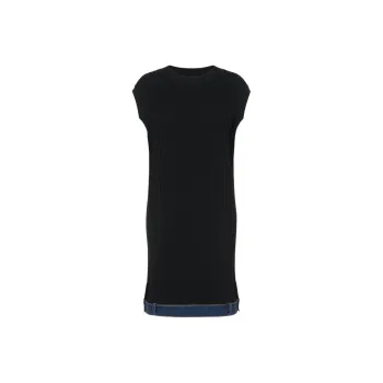 MOSCHINO Logo patch Ribbed knit Dress