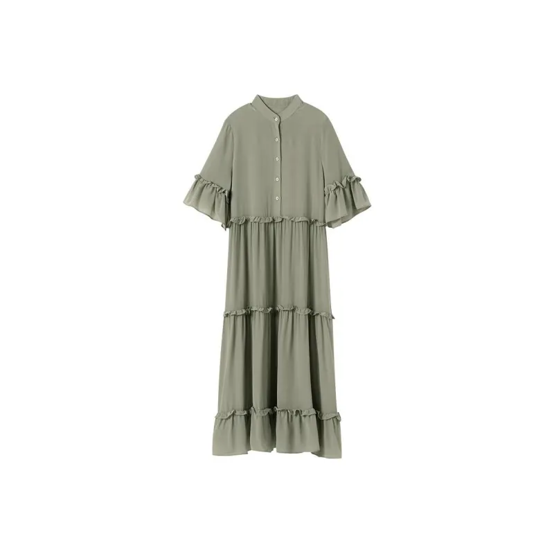 SNOWFORTE Short Sleeved Dresses Women's-2