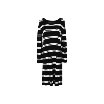 MISSSHINE Long-Sleeved Dresses Women's Black/White
