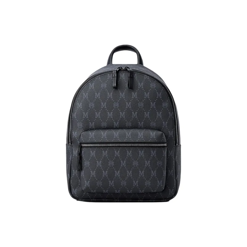 FION Mountain And Sea Journey Series Backpack Artificial Leather Men's Classic Black-0