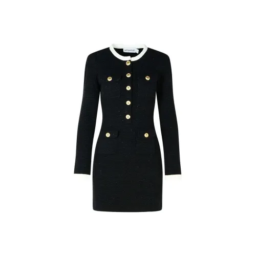 Self portrait Knitted Contrast Collar Mini Dress