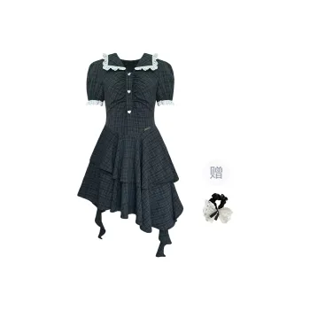 TUSHIFEI Short Sleeved Dress Women's Image Color+Hair Tie Included