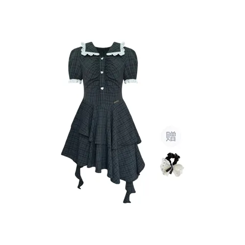 TUSHIFEI Short Sleeved Dress Women's Image Color+Hair Tie Included
