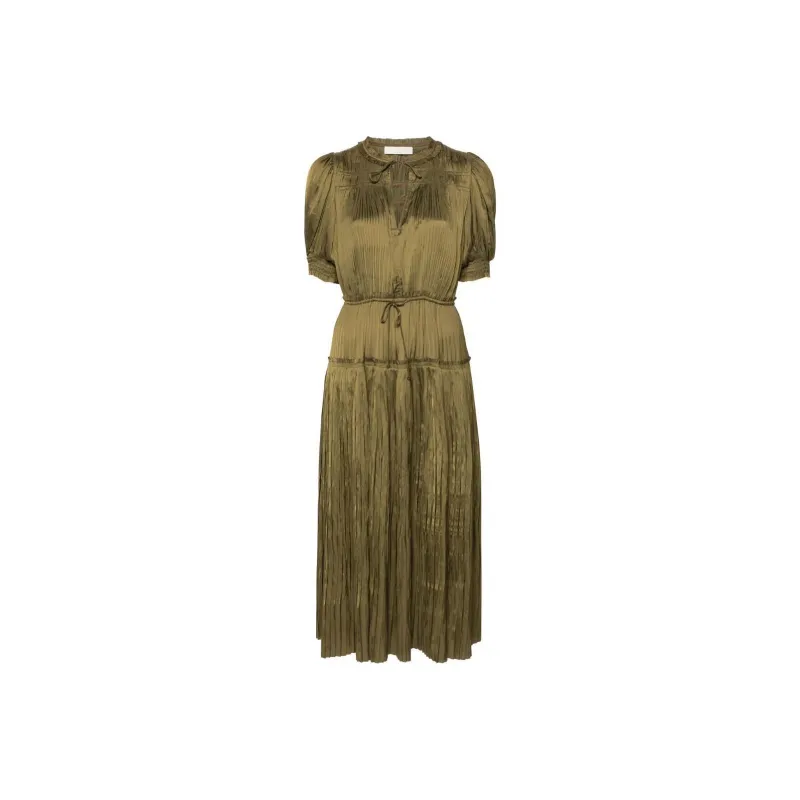 Ulla Johnson Astrid Plissé Midi Dress-0