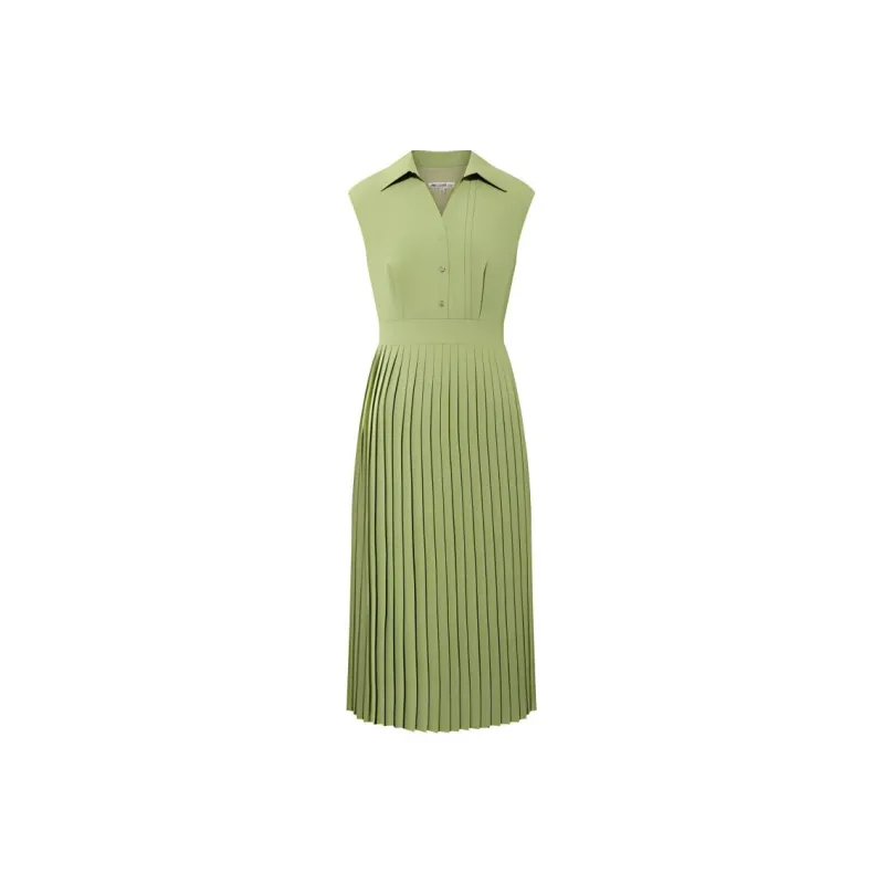 BBLLUUEE Sleeveless Dress Women's Spruce Willow Green-0