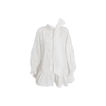 Udon House Long Sleeved Dress Women's White