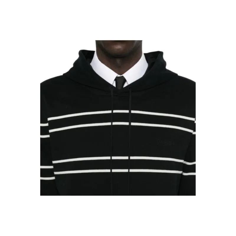SAINT LAURENT Stripe Detailed Drawstring Hoodie-8