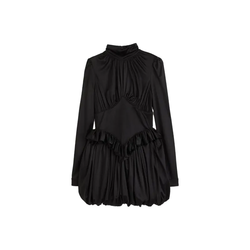 Rabanne H&M Jersey Puff Skirt Dress Black-0