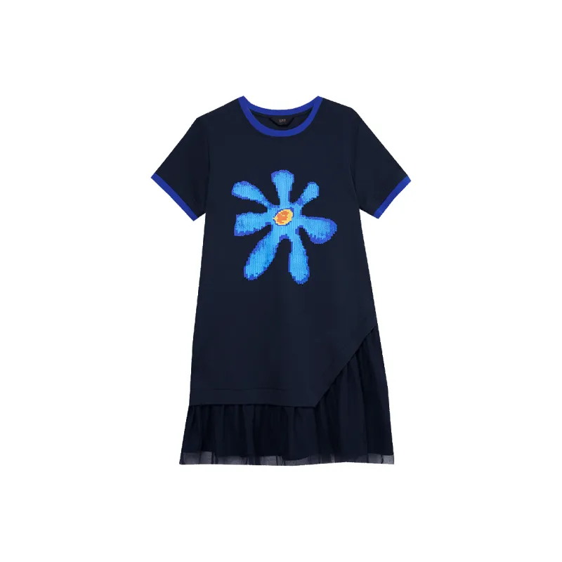 LOUISY AO Short Sleeved Dress Women's Navy Blue-0