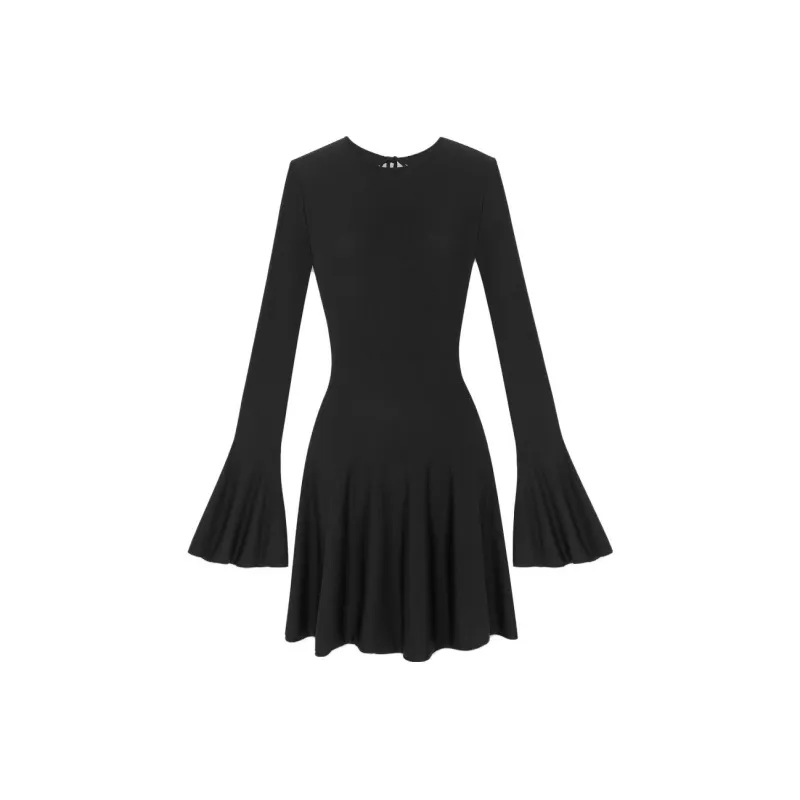 SAINT LAURENT Open back Flared Minidress-0