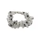 Floral Mini Scrunchy Hair Tie 1 Pc (White)