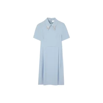 St. John Oversized-collar Mini Dress