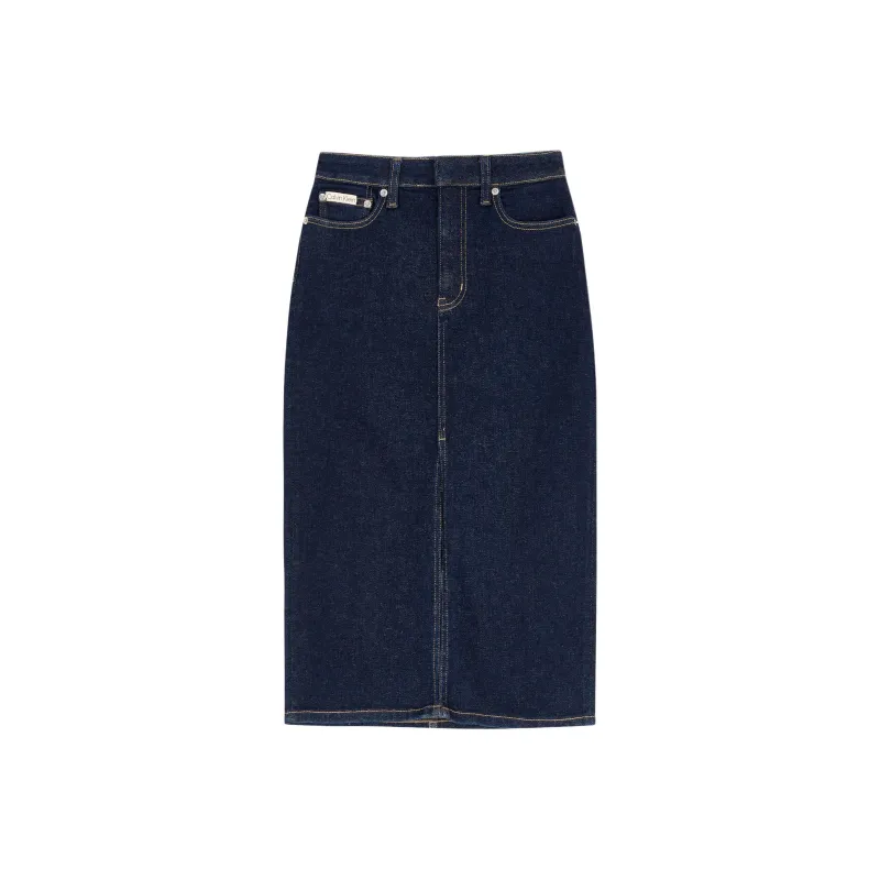 CALVIN KLEIN Denim Long Skirts Women's Blue-0