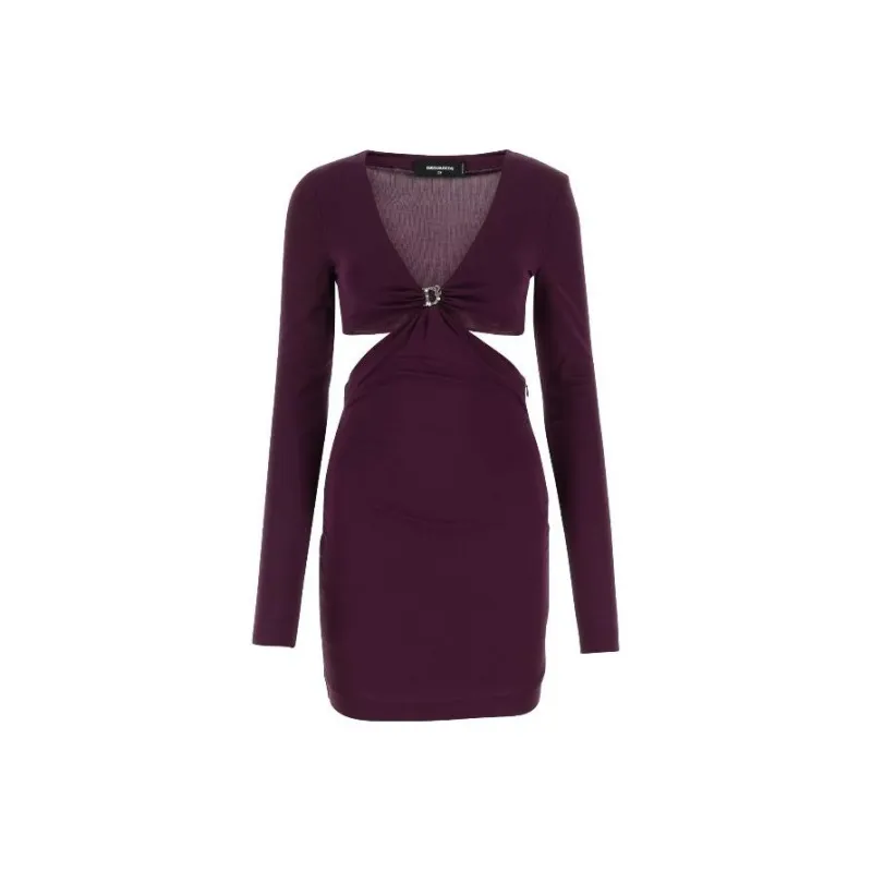 DSQUARED 2 Cut-Out Long-Sleeved Mini Dress-0