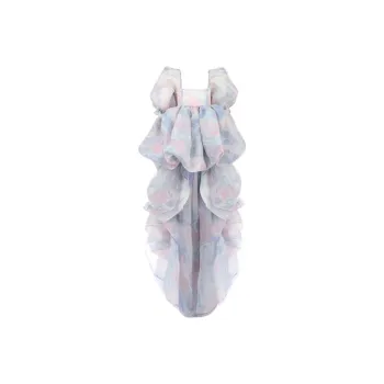 Selkie Short Sleeved Dresses Women's White Base With Vibrant Print