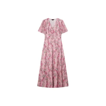 LOUISY AO Short Sleeved Dresses Women's Pink Floral