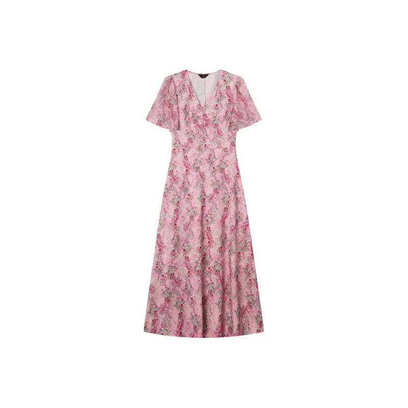 LOUISY AO Short Sleeved Dresses Women's Pink Floral-0