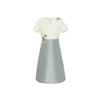 BBLLUUEE Short Sleeved Dress Women's Avocado Green