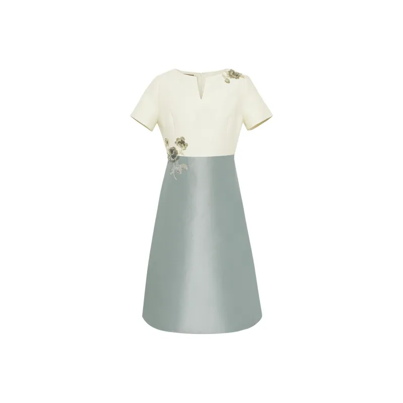 BBLLUUEE Short Sleeved Dress Women's Avocado Green-0