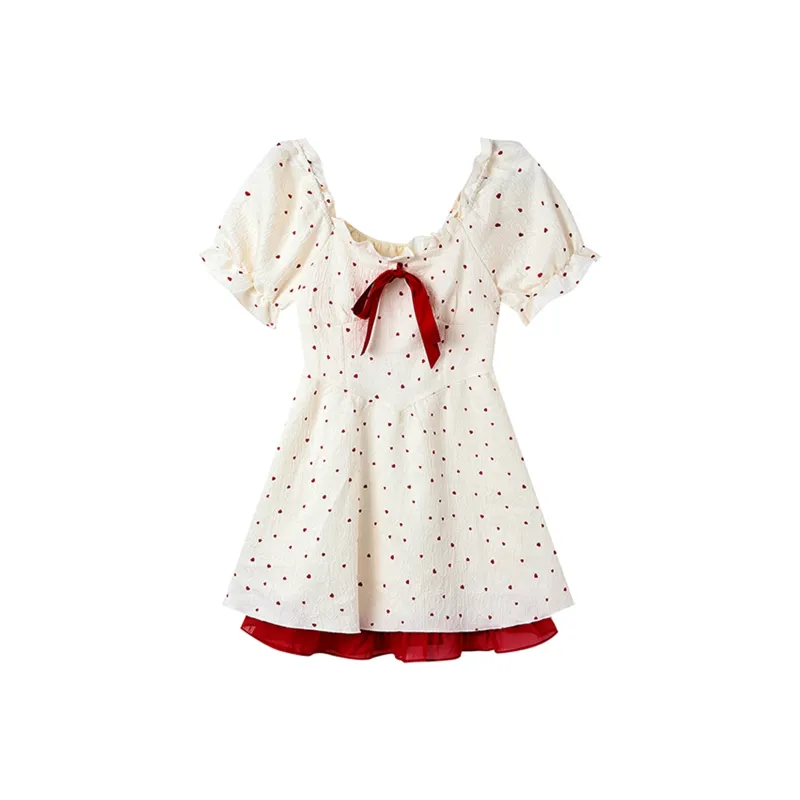 MKBY Short Sleeved Dress Women's White-0