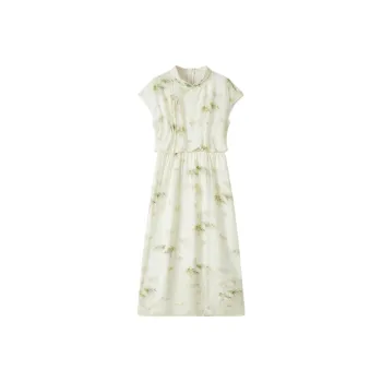 EICHITOO Short-Sleeved Dresses Women's Light Green Pattern