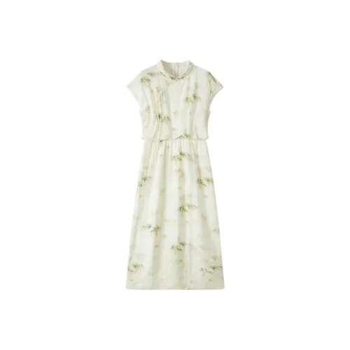 EICHITOO Short Sleeved Dresses Women's Light Green Pattern