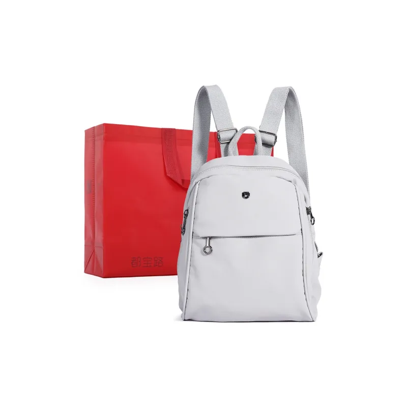 Dubaolu Fabric Backpack Medium Size Women's Black/Light Camel/Gray-14